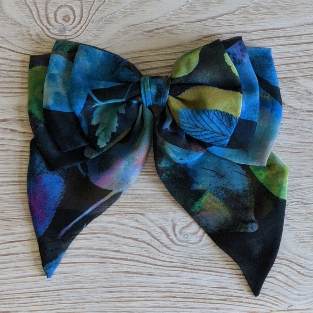 Navy, Blue & Green Hair Bow